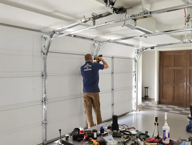 Pompano Beach Garage Door Repair certified technician performing precision garage door repair in Pompano Beach