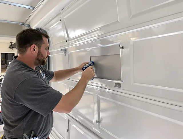 Garage door panel repair by Pompano Beach Garage Door Repair in Pompano Beach