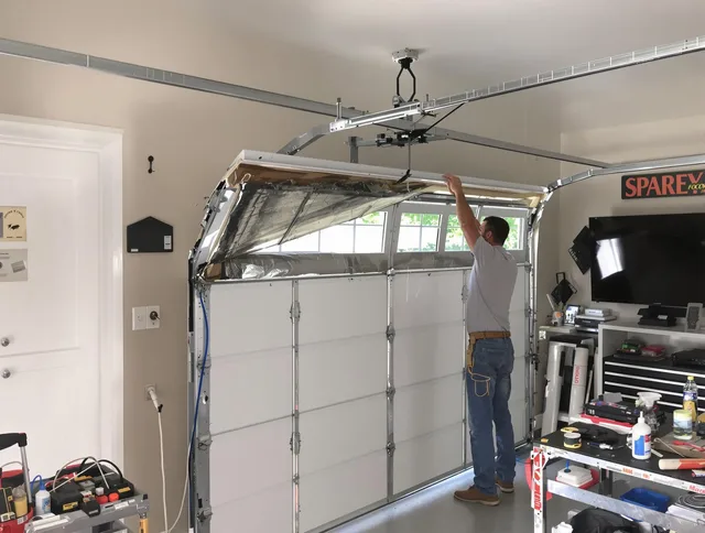 Garage door section replacement by Pompano Beach Garage Door Repair in Pompano Beach