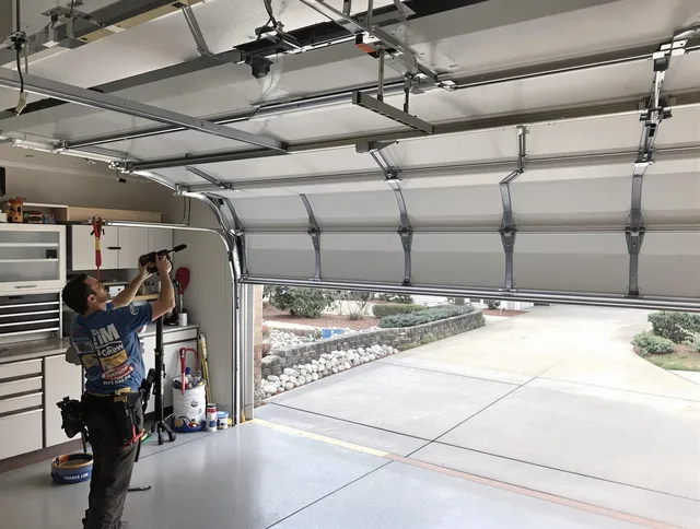 Garage door track repair service by Pompano Beach Garage Door Repair in Pompano Beach
